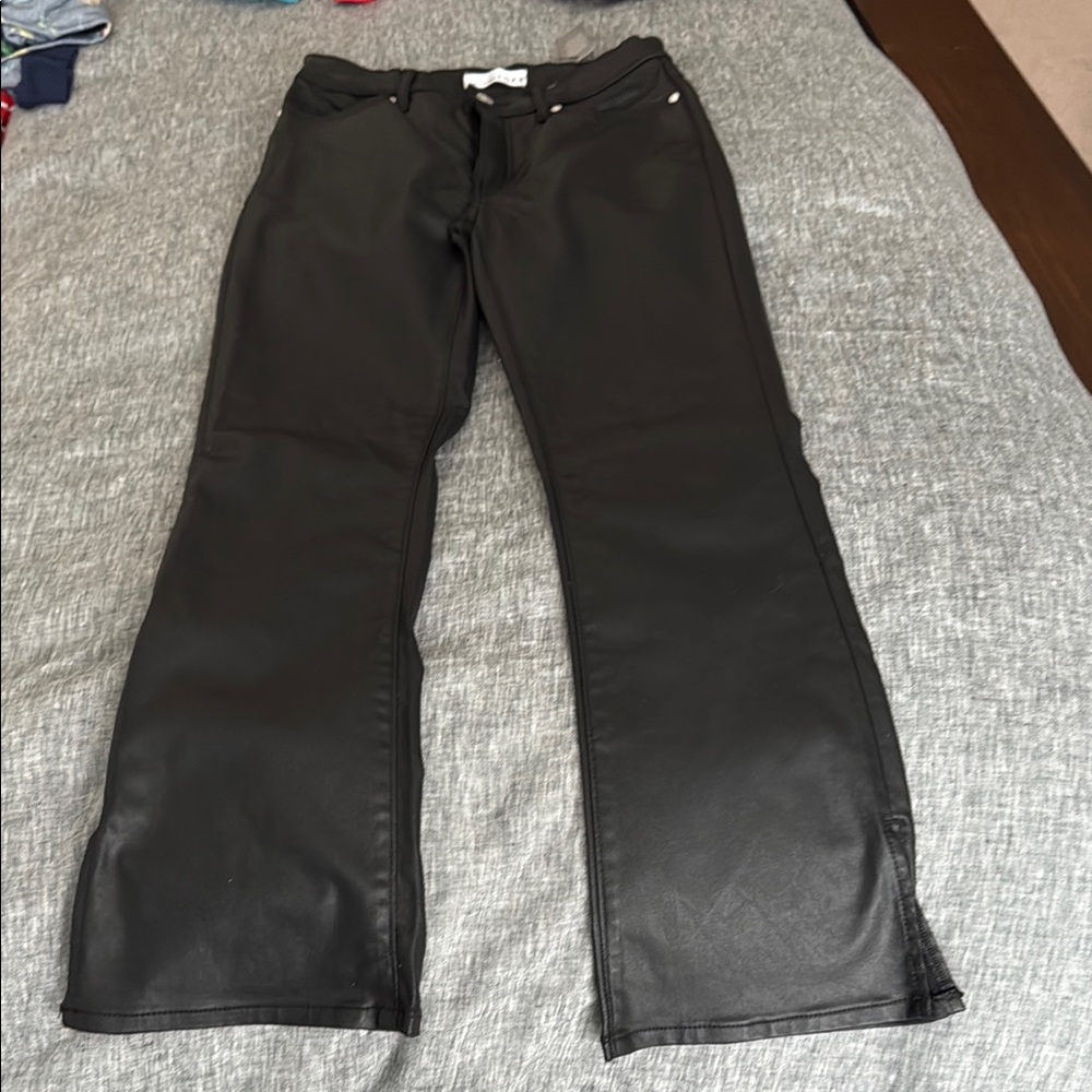 LOFT Black Faux Leather Pants
